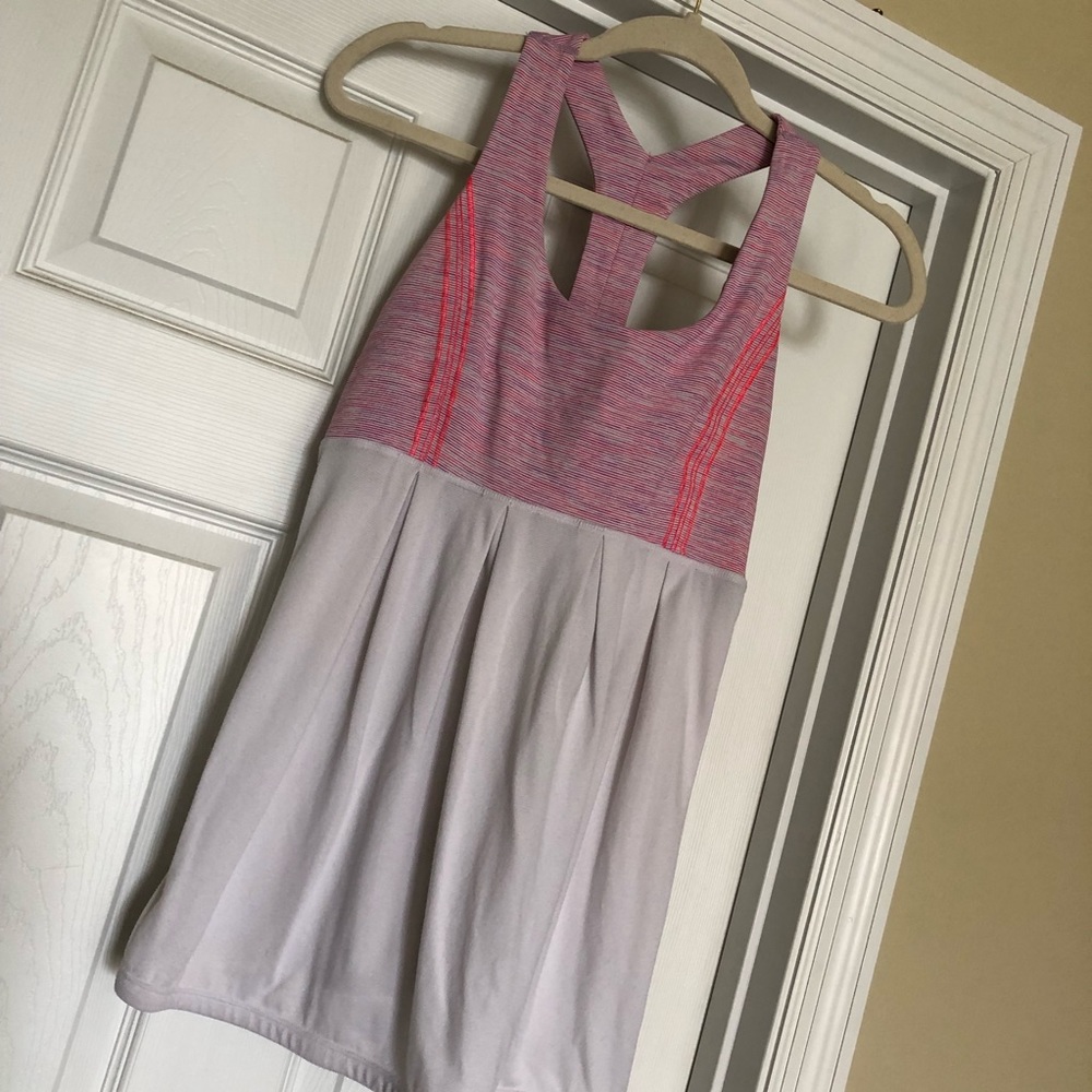 Lululemon white & pink babydoll tank